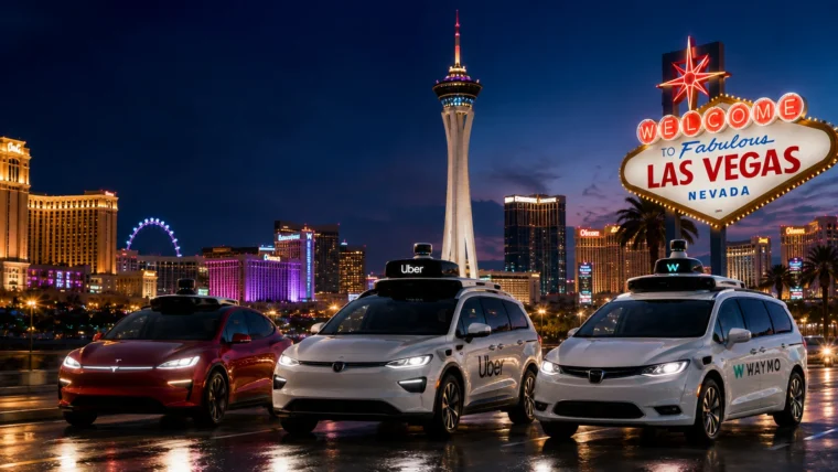 Robotaksi vozila na ulici Las Vegasa tokom testiranja autonomne vožnje tokom dana, u gradskoj zoni Clark Countyja, Nevada (ilustrativno).