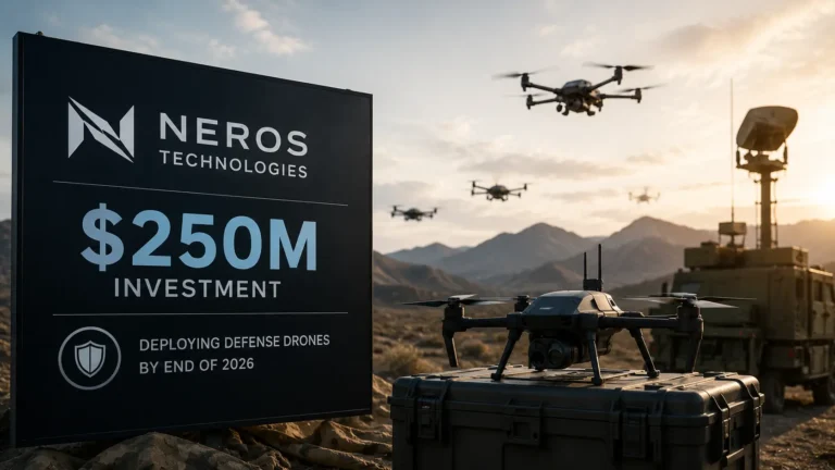 Neros Archer FPV dron u letu s modularnim teretom (ilustracija teme dronova za odbranu)