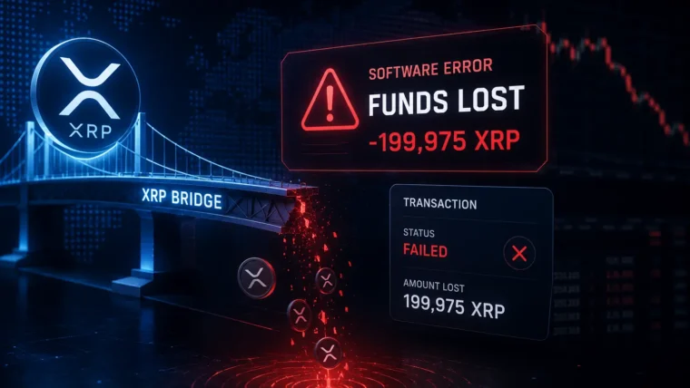 Konceptualna slika XRP tokena i blockchain mosta povezanih mreža
