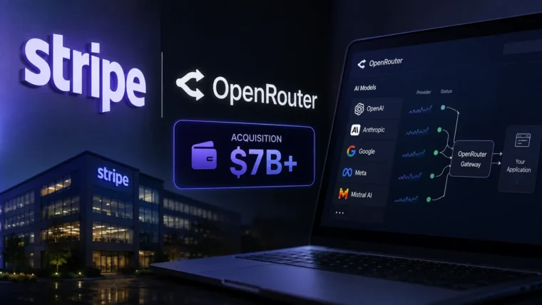 OpenRouter i Stripe: koncept AI gateway usluge i logo kompanija