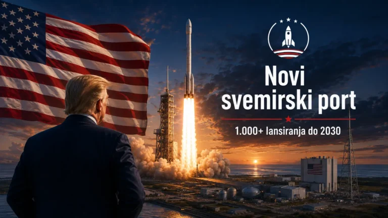Ilustracija lansiranja rakete i federalni svemirski port (npr. Cape Canaveral)