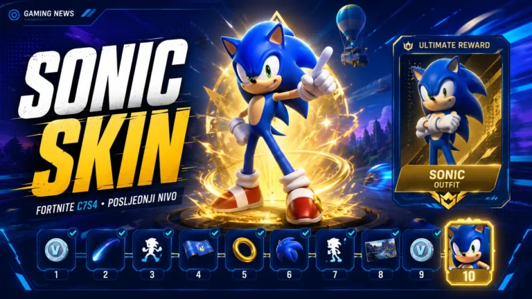 Sonic skin najavljen za Fortnite Chapter 7 Season 4 u 8‑bit trejleru
