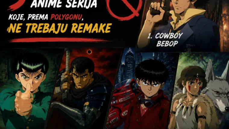 Plakati ili kadrovi iz klasičnih anime serija poput Cowboy Bebopa, Steins;Gate, Gurren Lagnna, Haikyu!! i Serial Experiments Lain