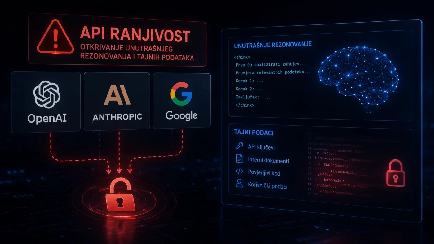 Ilustracija API sigurnosti i zaštićenih podataka u kontekstu vještačke inteligencije