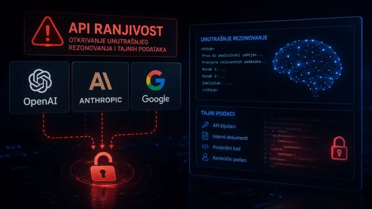 Ilustracija API sigurnosti i zaštićenih podataka u kontekstu vještačke inteligencije