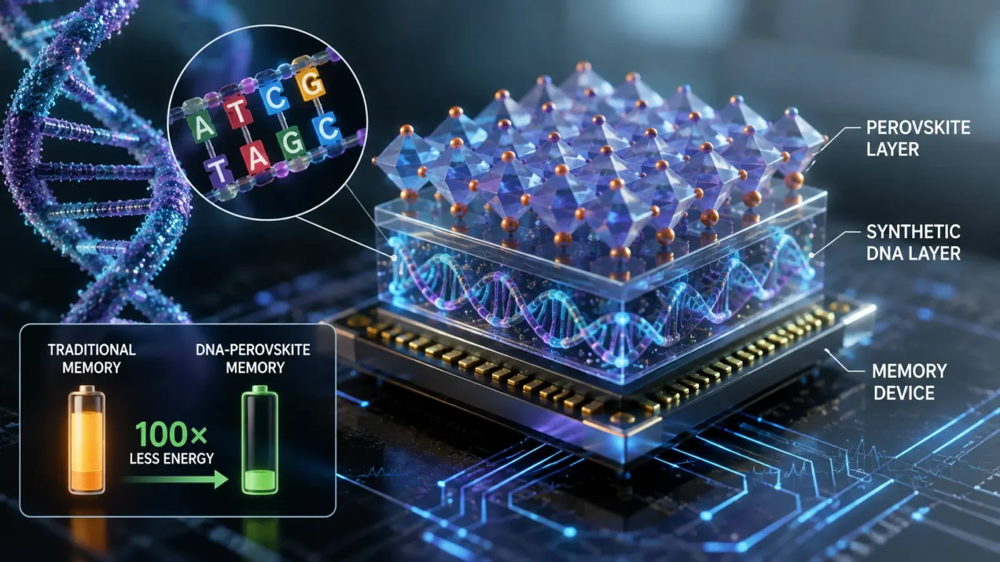 Laboratorijski prikaz nanomaterijala i perovskitnih tankih filmova uz ilustraciju DNK strukture