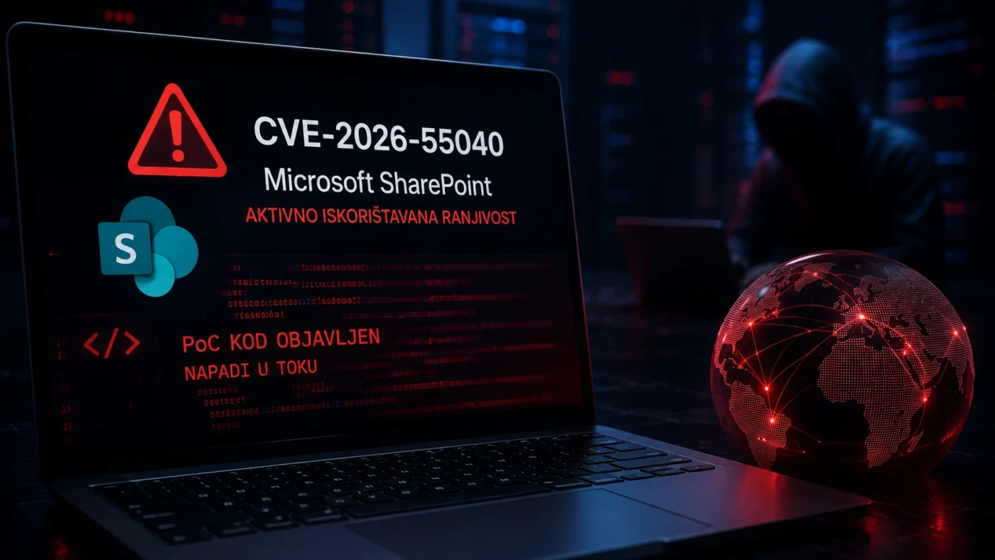 Microsoft SharePoint logo na ekranu računara